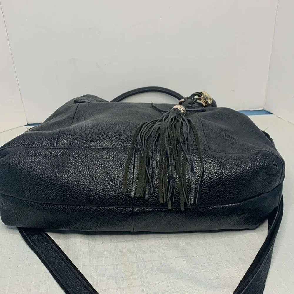 Cuore & Pelle Amelia Satchel in Black leather